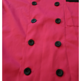 Ladies' Chef Jacket - Pink with Black, heart shaped sleeve pocket