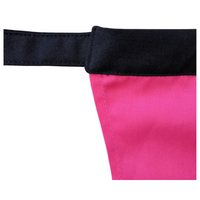 Pink Half Apron with black* straps & pockets, floral heart detail